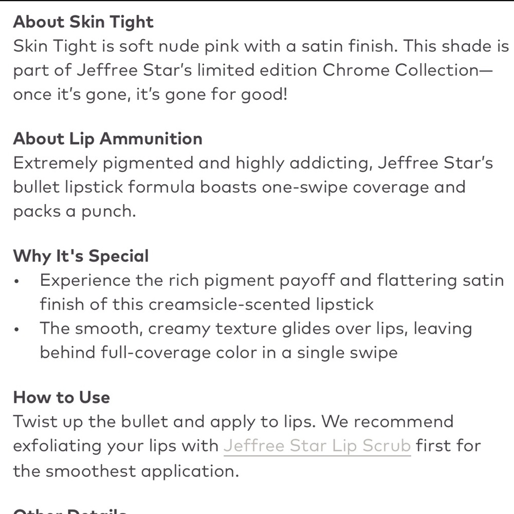 “SKIN TIGHT” JEFFREE STAR LIPSTICK! - Picture 3 of 6